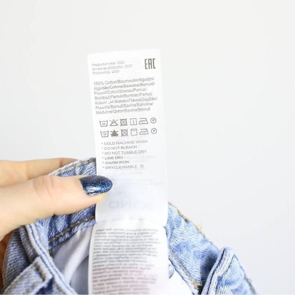 Only Mom Jeans light blue cropped high waist trendy 26 Onlkelis Life HW 15203435 - Picture 6 of 8